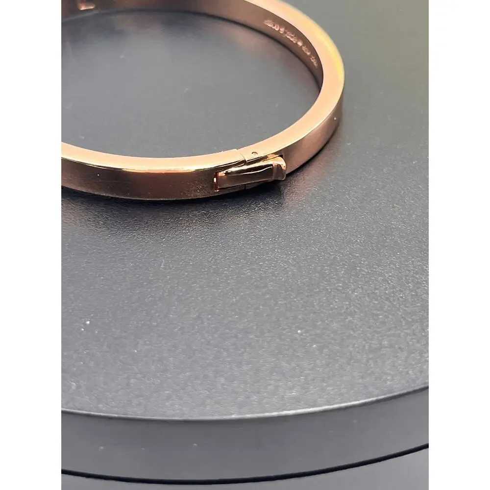 Kate Spade New York Ready Set Bow Bangle Hinged Bracelet‎ (Clear/ Rose Gold) - Picture 9 of 11